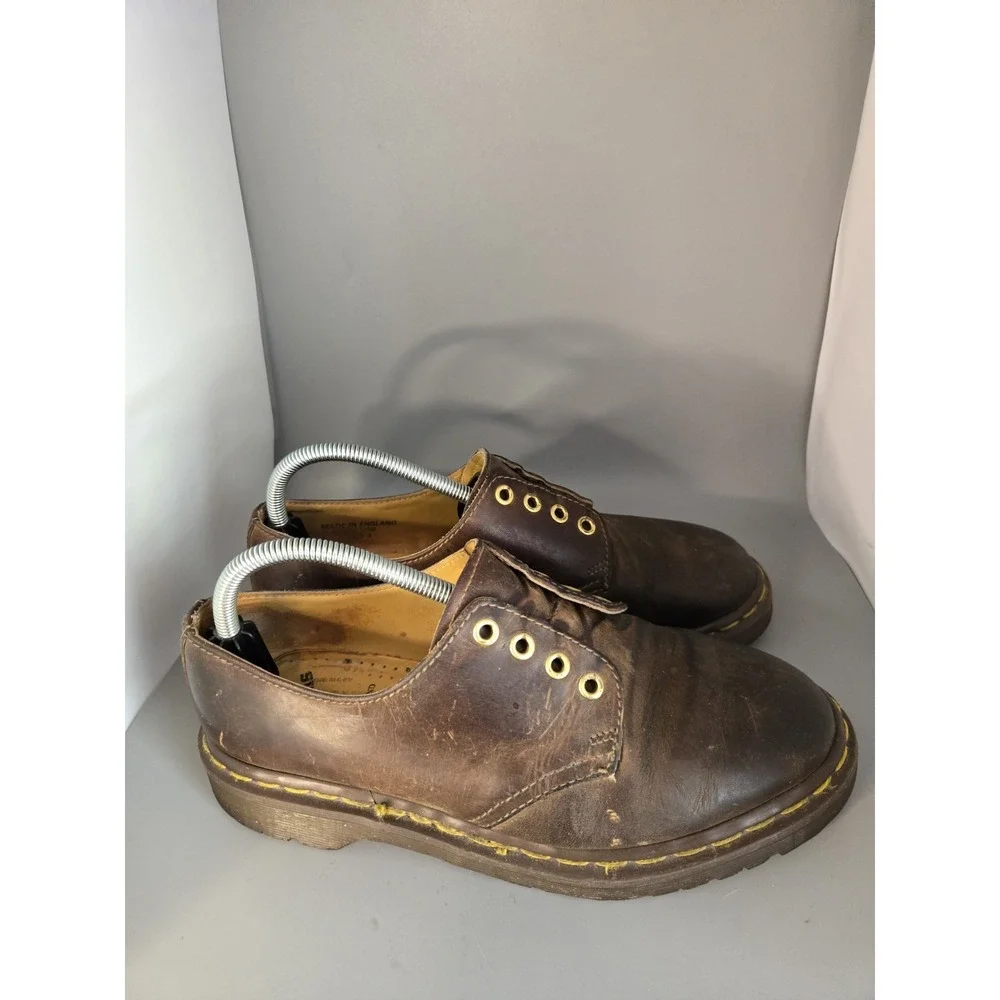 Vintage Dr. Martens 1561 Oxford Shoes Men's 8 Brown Leather Made in England